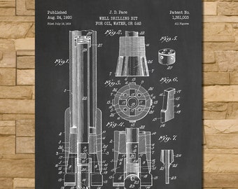 Oil Drill Patent Print Art 1920