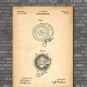 Tape Measure Patent Print Art 1868