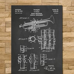 Trumpet Patent Print Art 1939