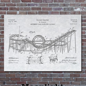 Roller Coaster Patent Print Art 1898
