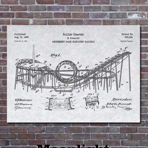 Roller Coaster Patent Print Art 1898