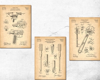 Tools Patent Print Art Set of 3