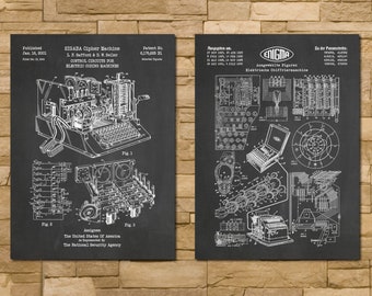 Cryptography Patent Print Art Set of 2