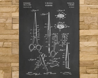 Salon Scissors Patent Print Art 1930