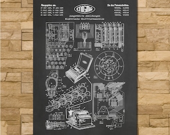Arte de impresión de patente de máquina de cifrado Enigma 1933