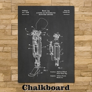 Prosthetic Leg Patent Print Art 2008