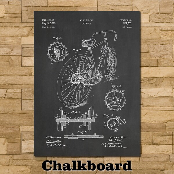 Bicycle Patent Print Art 1899