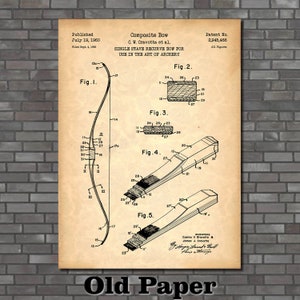 Composite Bow Patent Print Art 1960