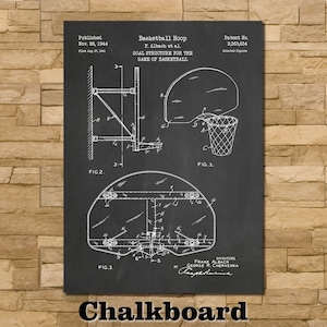 Basketball Goal Patent Print Art 1944