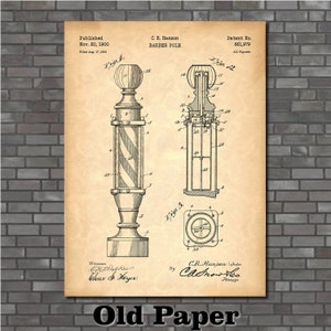 Barber Pole Patent Print Art 1900