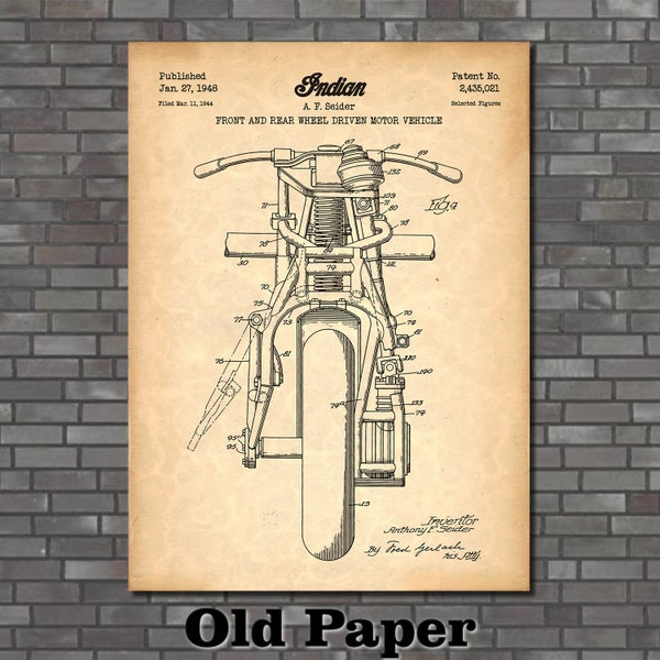 Patent Art for Indian Motorcycle 1948