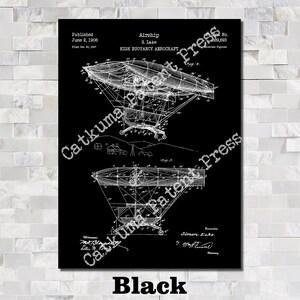 Airship Patent Print Art 1908 - Etsy
