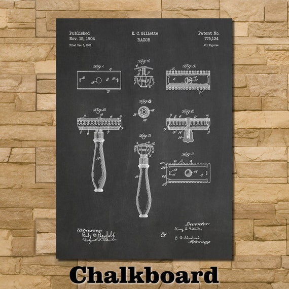 Patent Art Depicting Gillette Safety Razor 1904 - Etsy Canada