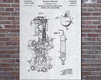 Nuclear Reactor Patent Print Art 1960 - Etsy Hong Kong