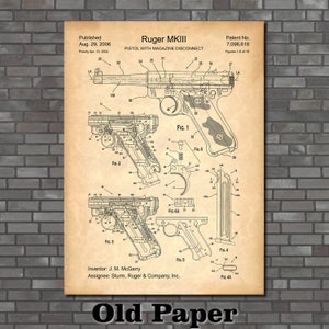 Patent Art for Ruger MKIII Target Pistol 2006 Old Paper