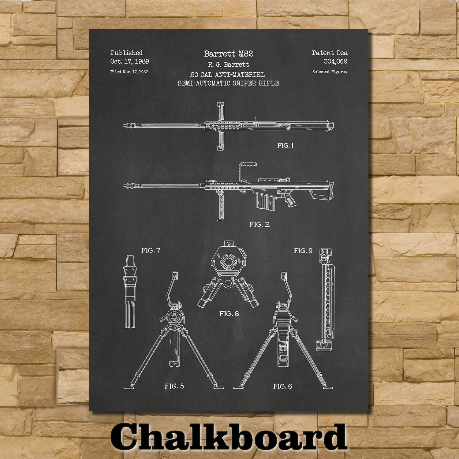 Patent Art for Barrett M82/M107 .50 Cal Sniper Rifle 1989