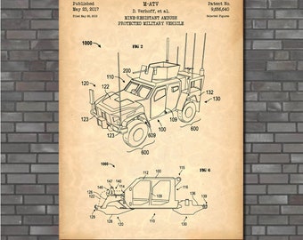 M-ATV Military Vehicle Patent Print Art 2017