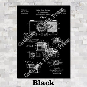 Camera Patent Print Art 1936 Black