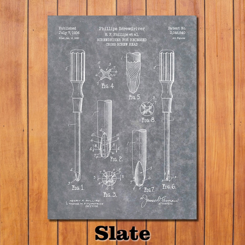 Phillips Screwdriver Patent Print Art 1936 Etsy