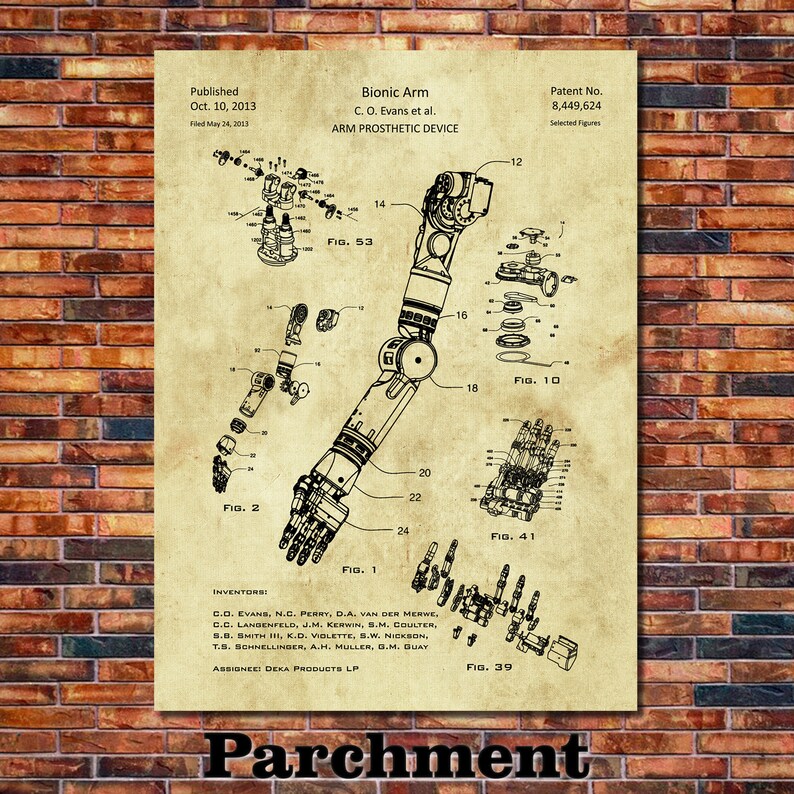 Bionic Arm Patent Print Art 2013 - Etsy