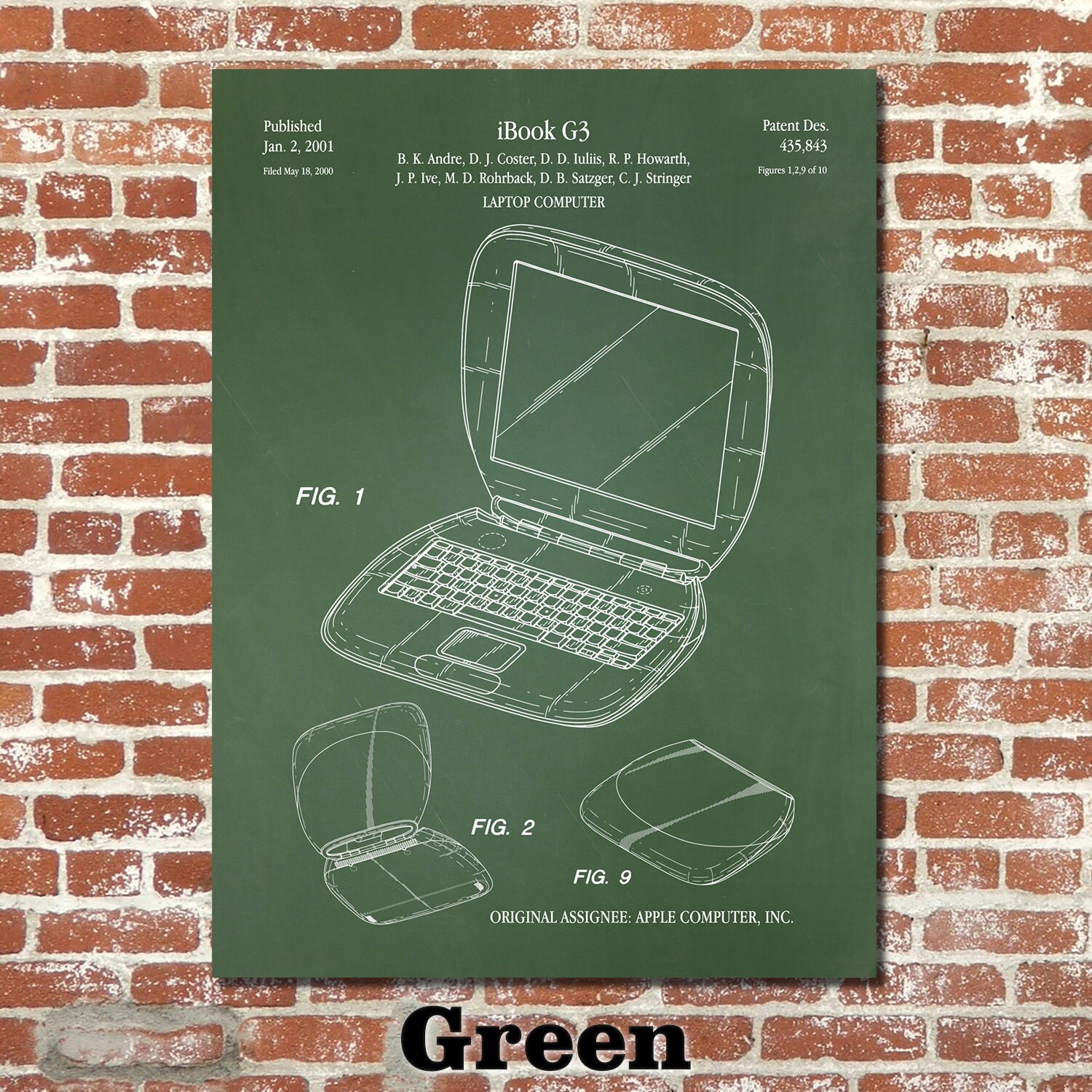 Patent Art Depicting Apple Computer Ibook 2001 - Etsy