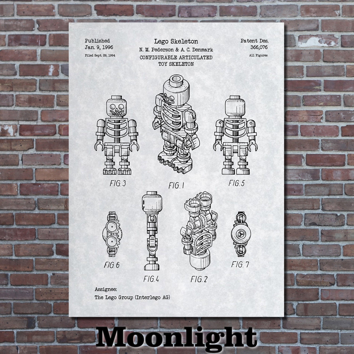 Toy Skeleton Patent Print Art 1996 - Etsy
