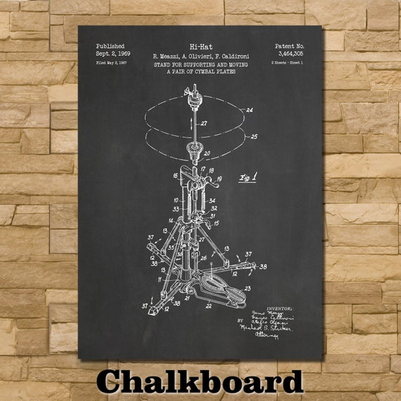 Hi-Hat Patent Print Art 1969