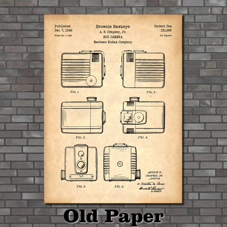 Kodak Box Camera Patent Print Art 1948 Etsy