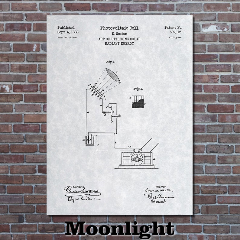 First Solar Cell Patent Print Art 1888 - Etsy