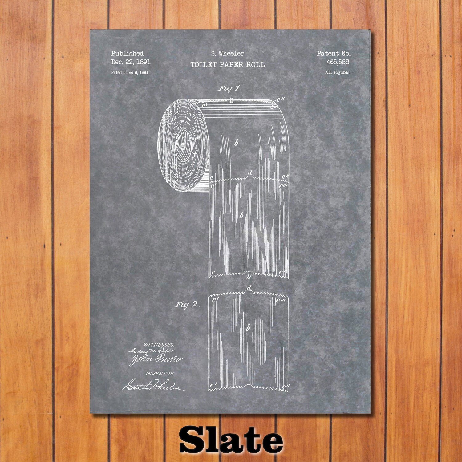 Toilet Paper Roll Patent Print Art 1891 - Etsy