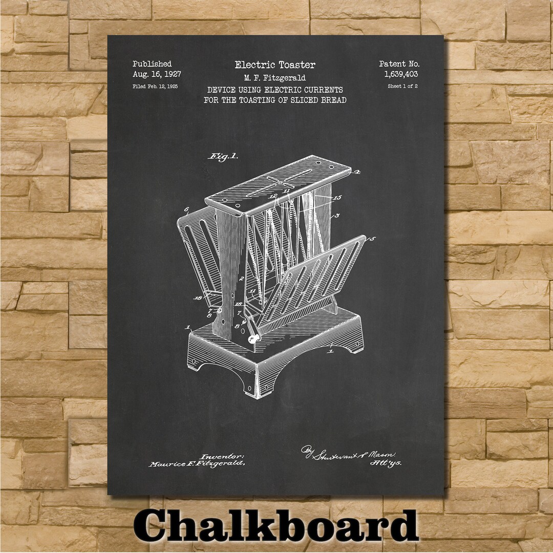 Toaster Patent Print Art 1927 Etsy
