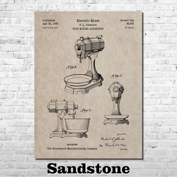 Art Print Depicting Kitchenaid Mixer Patent 1935 - Etsy