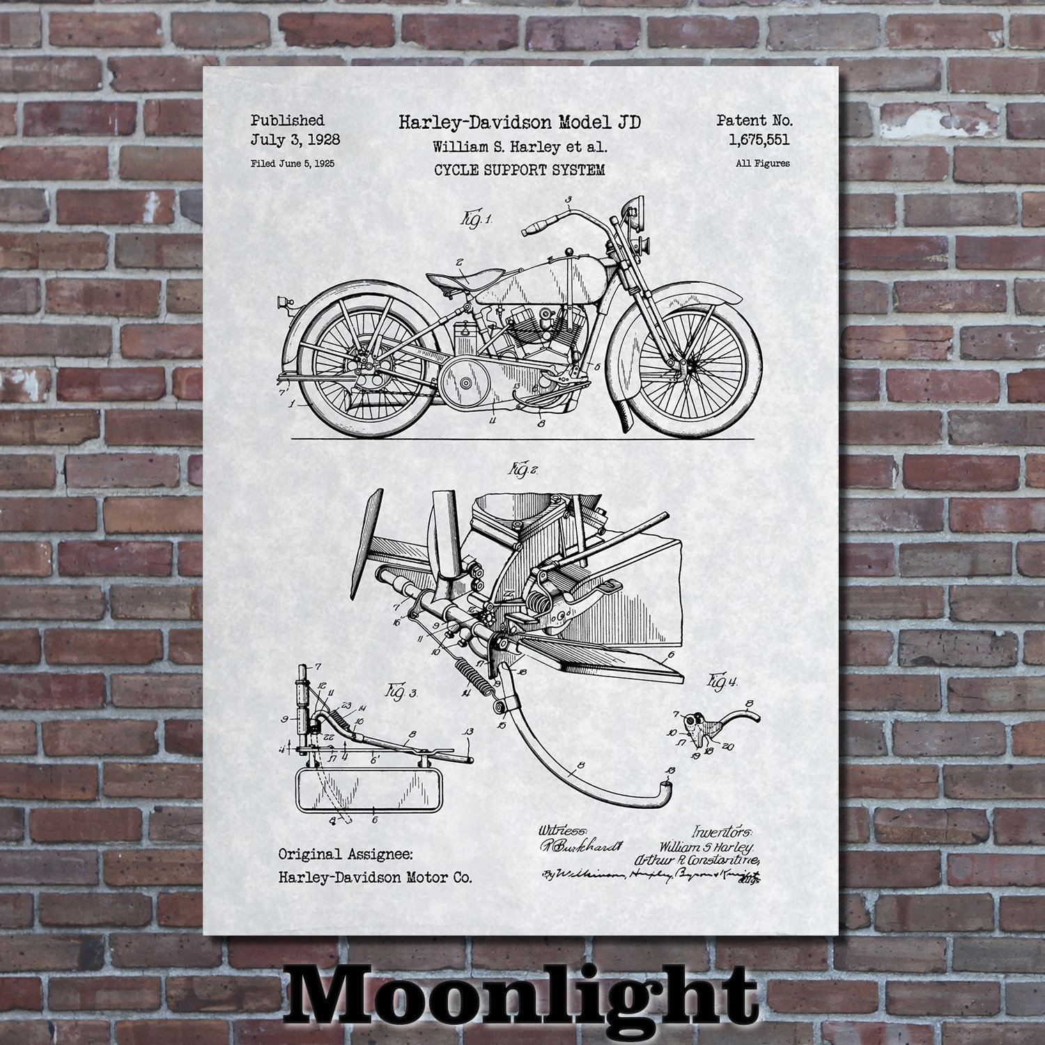 Patent Art Depicting HARLEY-DAVIDSON Motorcycle 1928 - Etsy