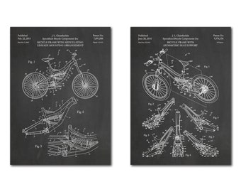 Specialized Bicycles Patent Print Art Set of 2