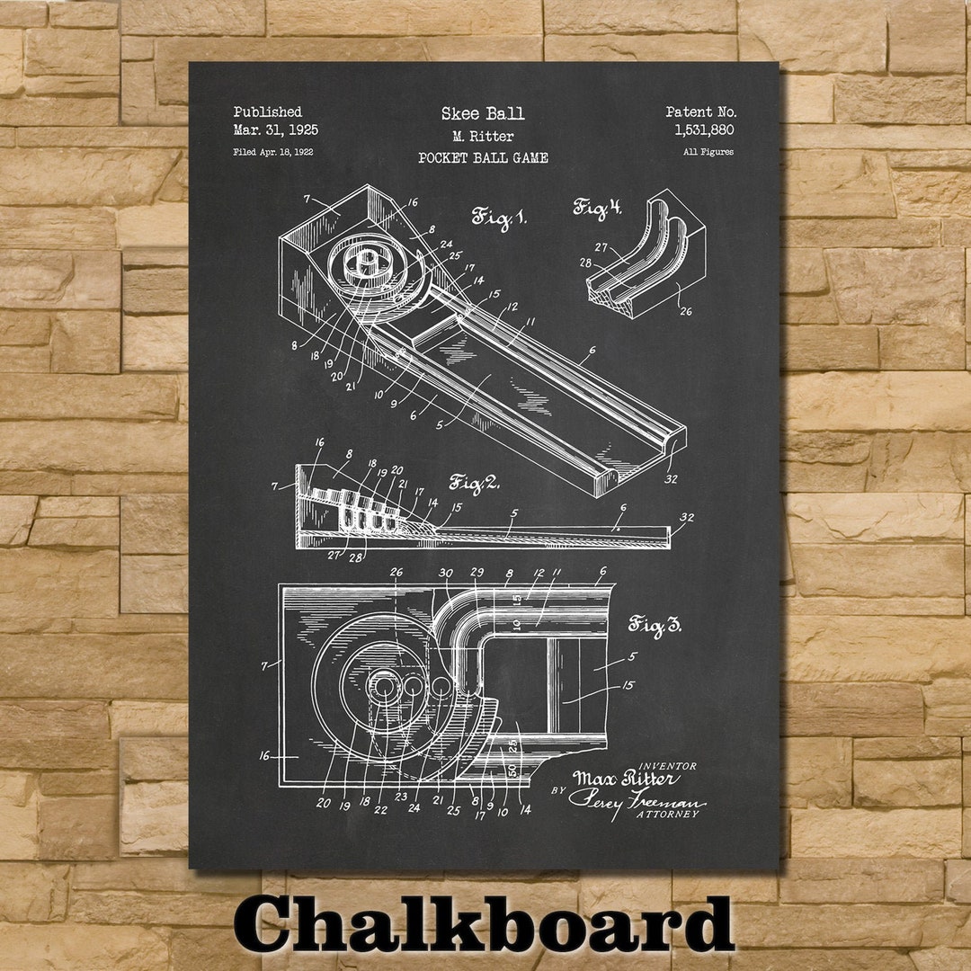 Skee Ball Patent Print Art 1960 Etsy