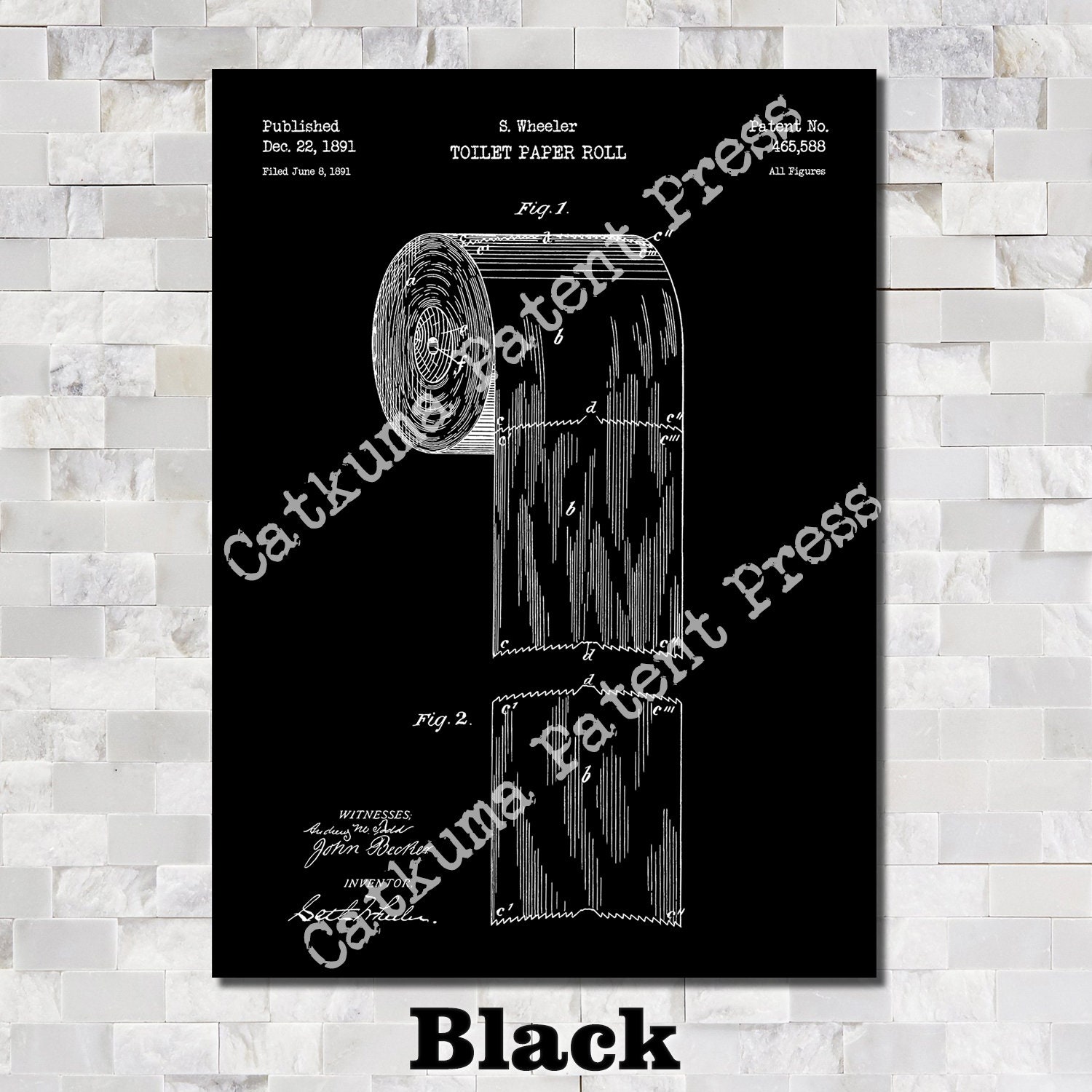 Toilet Paper Roll Patent Print Art 1891 - Etsy