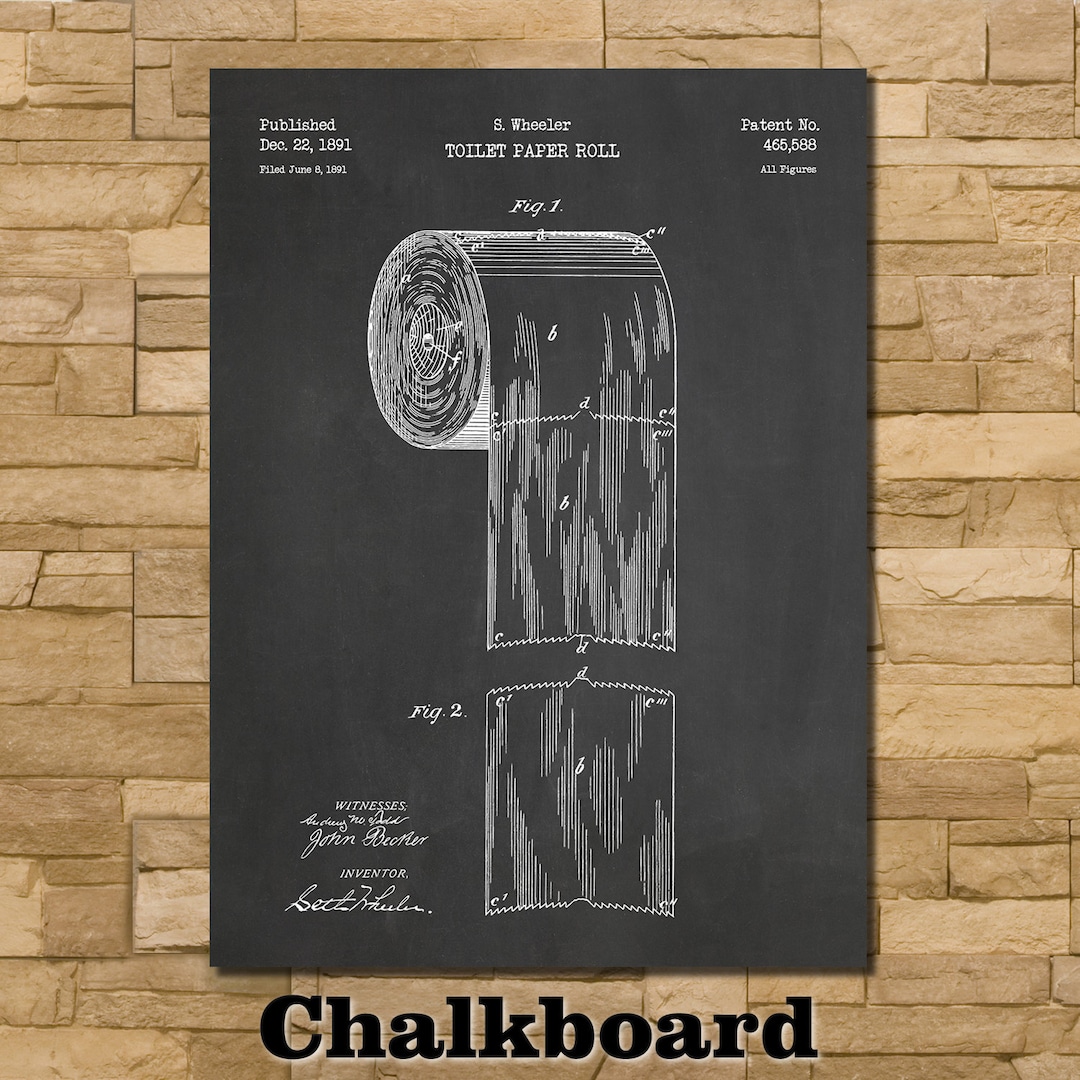 Toilet Paper Roll Patent Print Art 1891 - Etsy