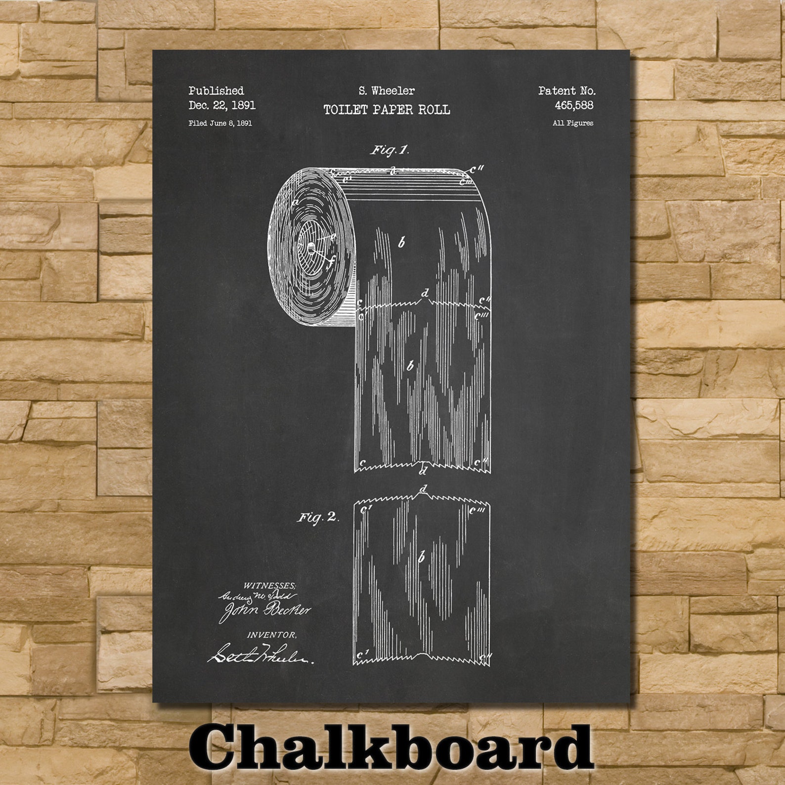 Toilet Paper Roll Patent Print Art 1891 - Etsy