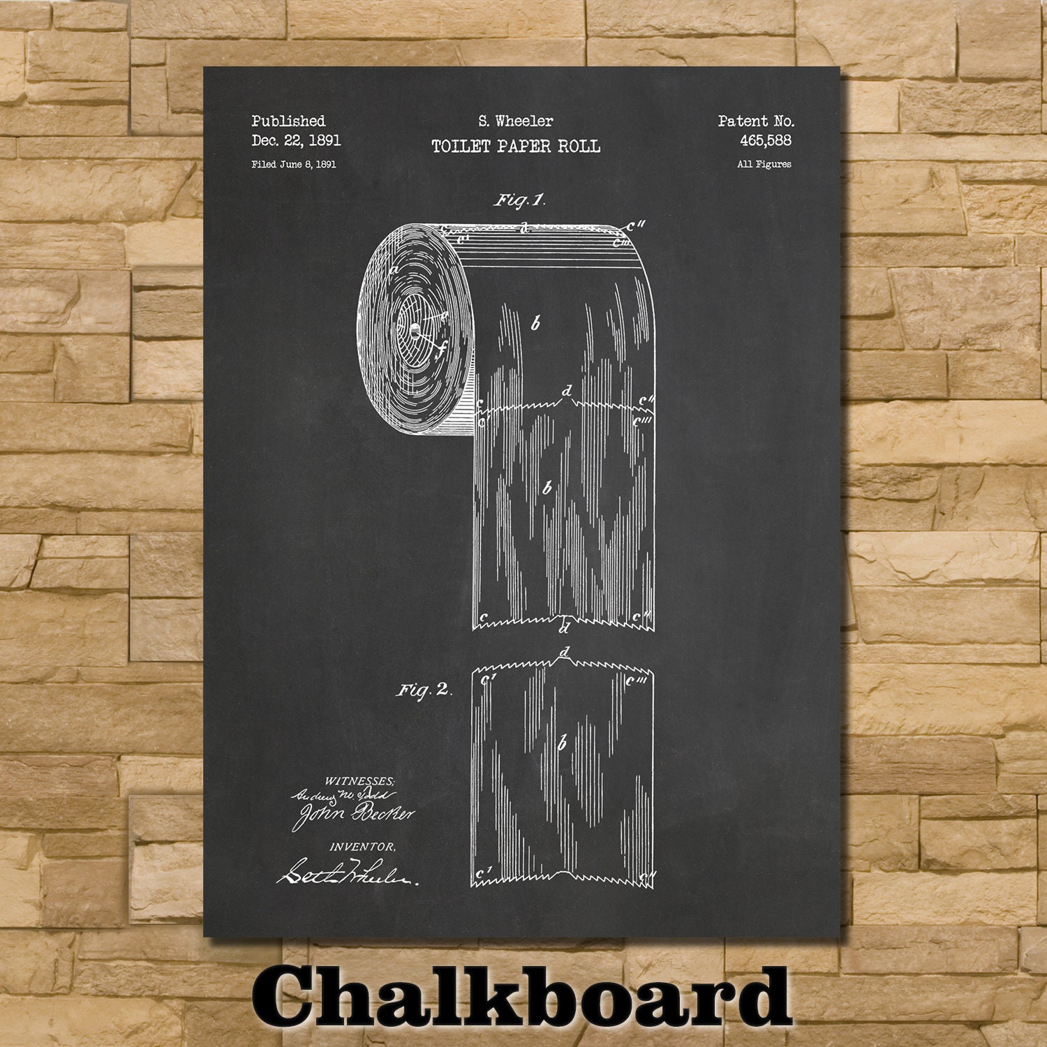 Toilet Paper Roll Patent Print Art 1891 - Etsy