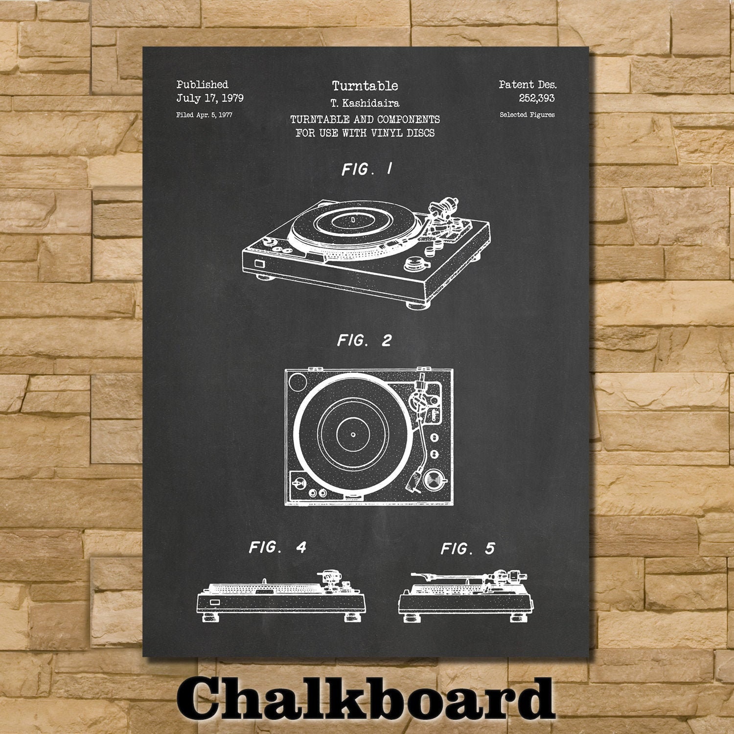 Turntable Record Player Patent Print Art 1979