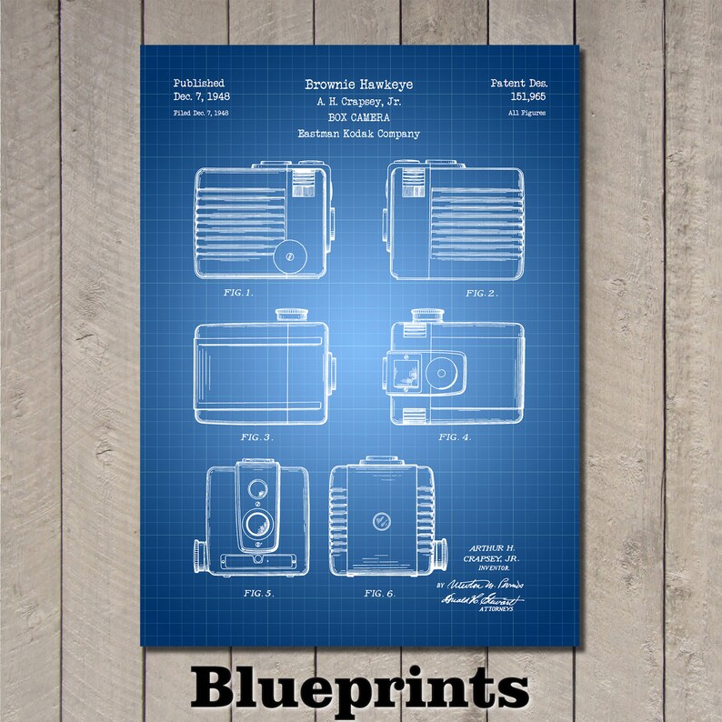 Patent Art for Kodak Box Camera 1948 Etsy Sweden