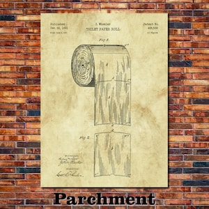 Toilet Paper Roll Patent Print Art 1891 - Etsy