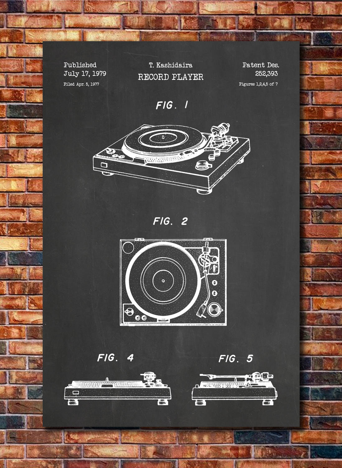 Turntable Record Player Patent Print Art 1979 | Etsy