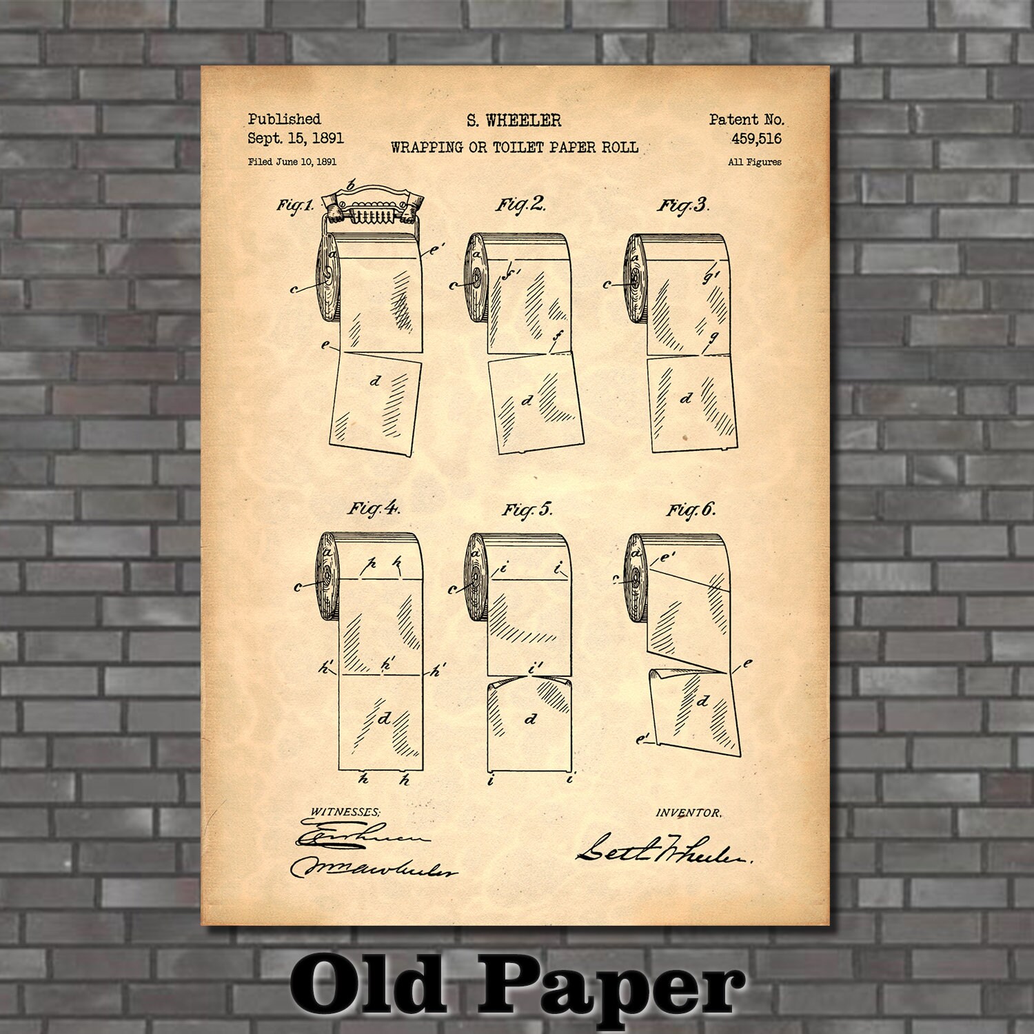 Toilet Paper Patent Print Art 1891 - Etsy