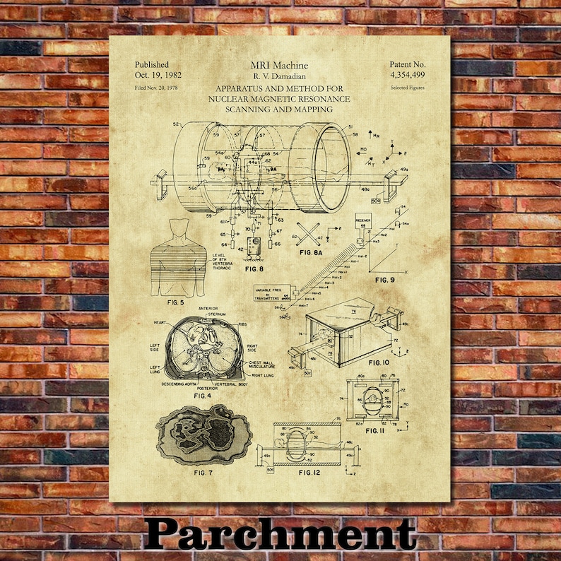 MRI Machine Patent Print Art 1982 (magnetic Resonance Imaging) - Etsy