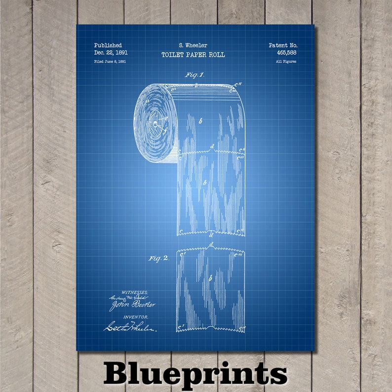 Toilet Paper Roll Patent Print Art 1891 - Etsy