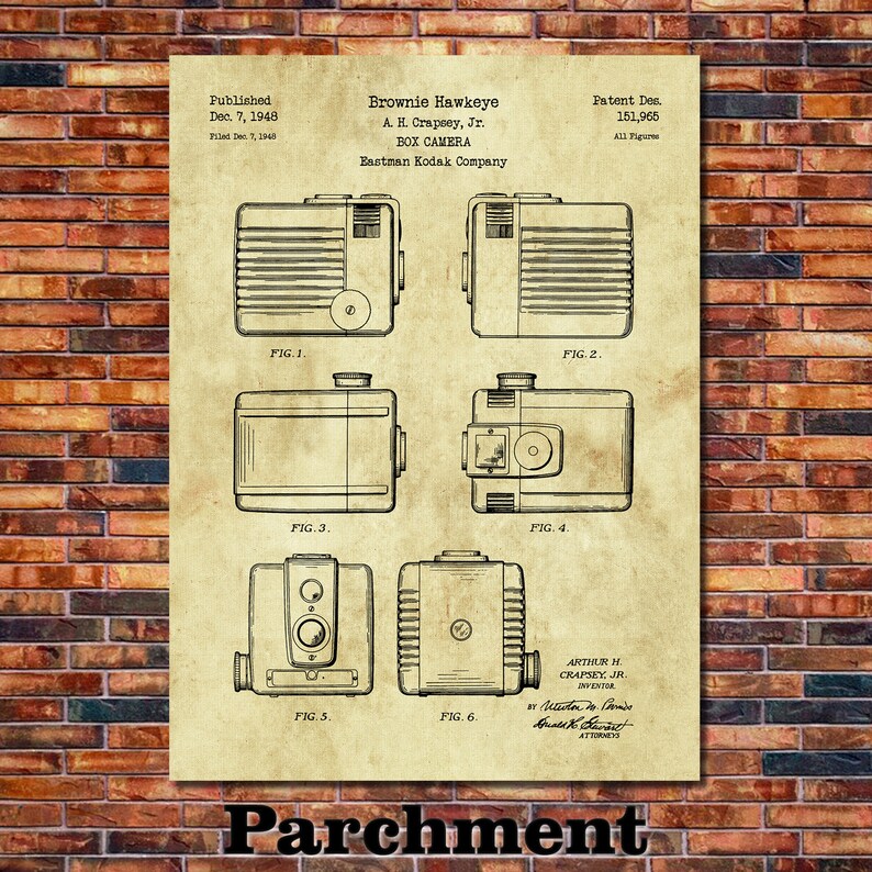 Kodak Box Camera Patent Print Art 1948 Etsy