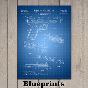 Puede incluir: Un plano para un sistema de ca&ntilde;&oacute;n de pistola Ruger MKIII 22/45 Lite y un m&eacute;todo. El n&uacute;mero de patente es 8.701.326. El plano muestra un diagrama detallado de la pistola con varias partes etiquetadas. La patente se public&oacute; el 22 de abril de 2014.