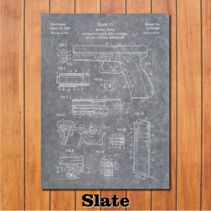 Patent for Glock 17/19 Art Print 1985 Slate