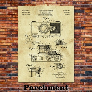Camera Patent Print Art 1936 Parchment